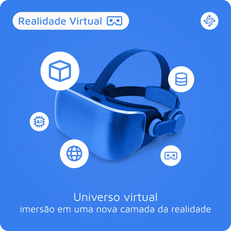 óculos VR representado como principal ativo para estar dentro de uma realidade virtual hoje