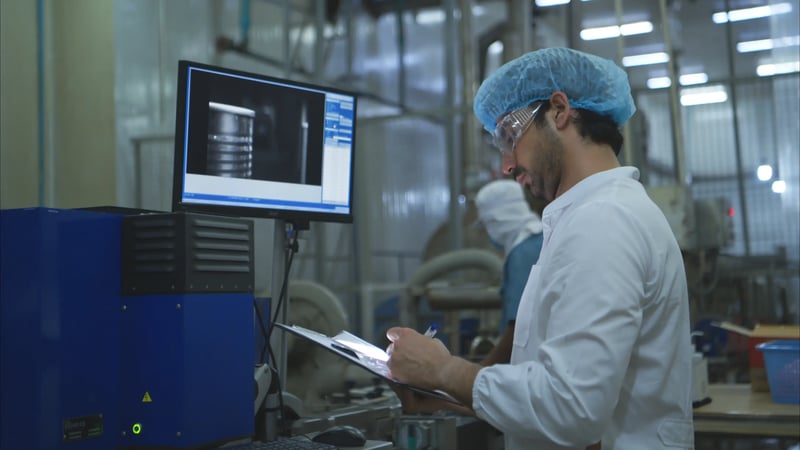 Profissional realizando controle de qualidade em projeto Six Sigma na indústria