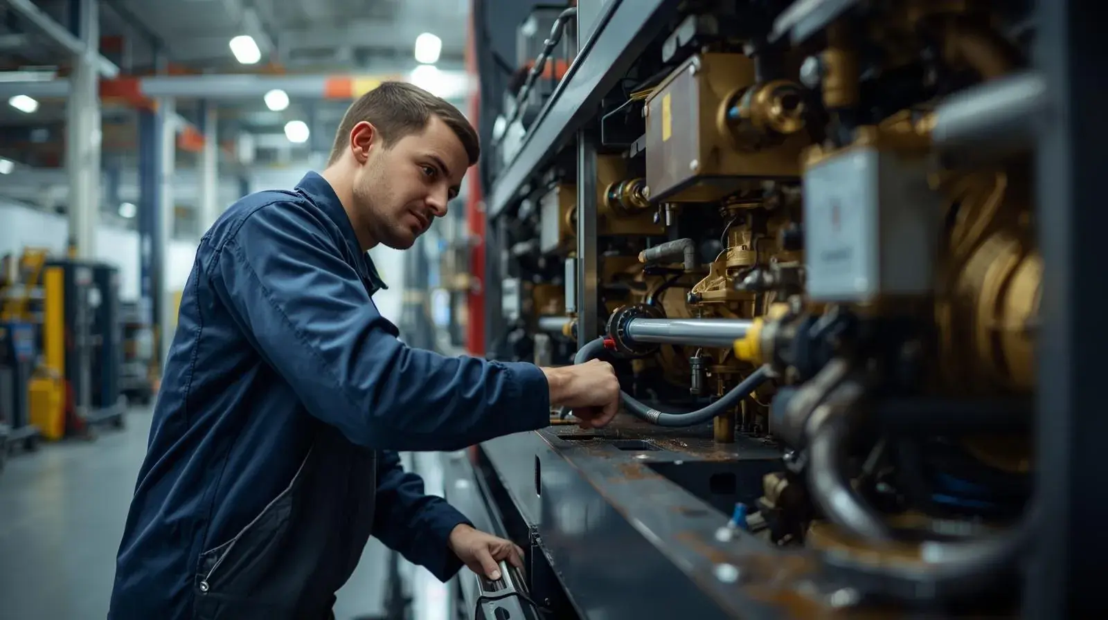 Técnico aplicando FMECA na manutenção industrial de máquinas para identificar falhas críticas.