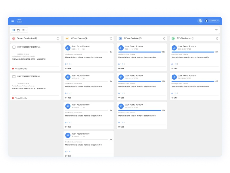 Fracttal One Kanban