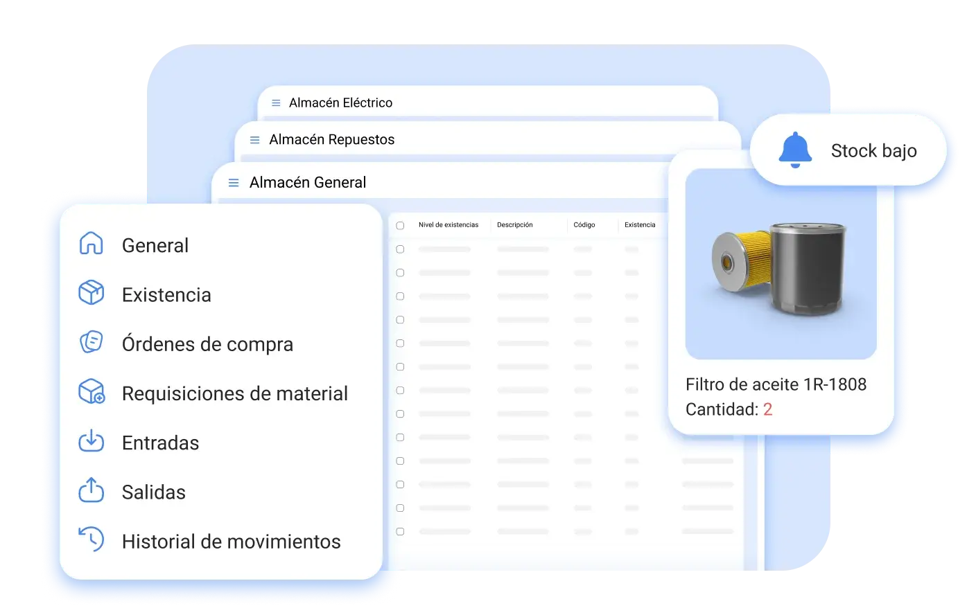 Optimiza el uso de repuestos y gestiona almacenes