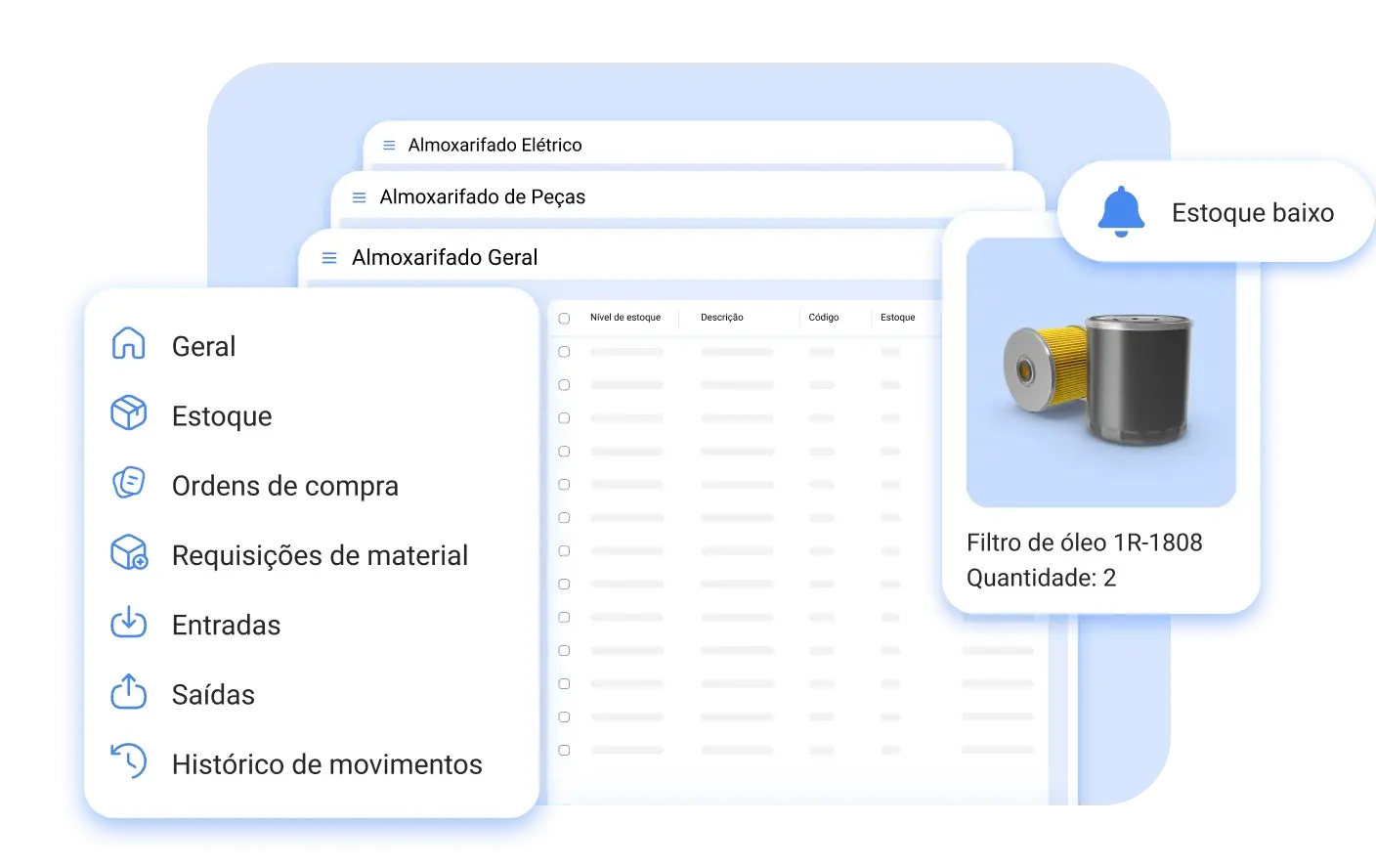 Otimize o uso de peças de reposição e gerencie estoques