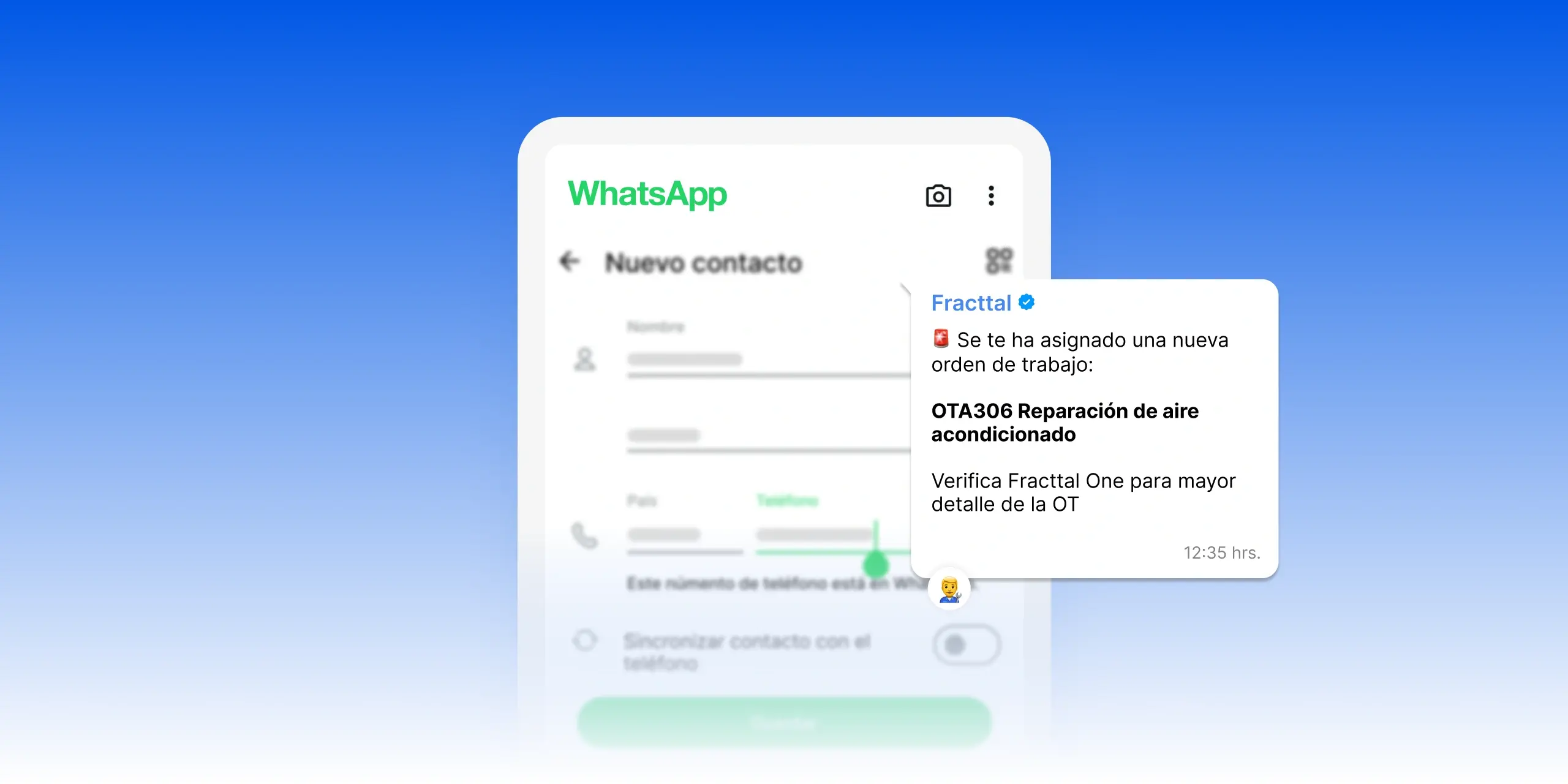 Configurar de número y mensaje