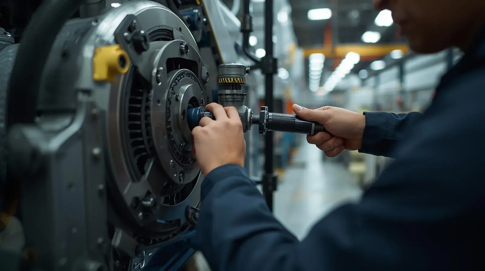 Técnico realizando manutenção em equipamento industrial com foco em confiabilidade e manutenção prescritiva.