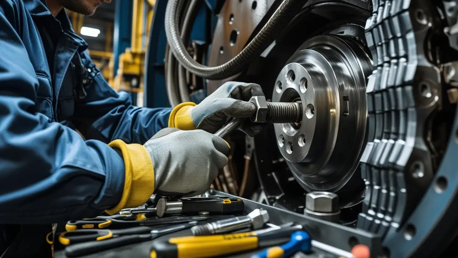 técnico de manutenção ajustando equipamento
